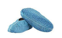 American Health & Safety® Blue Anti-Skid Polypropylene Shoe Covers with Tread image 0